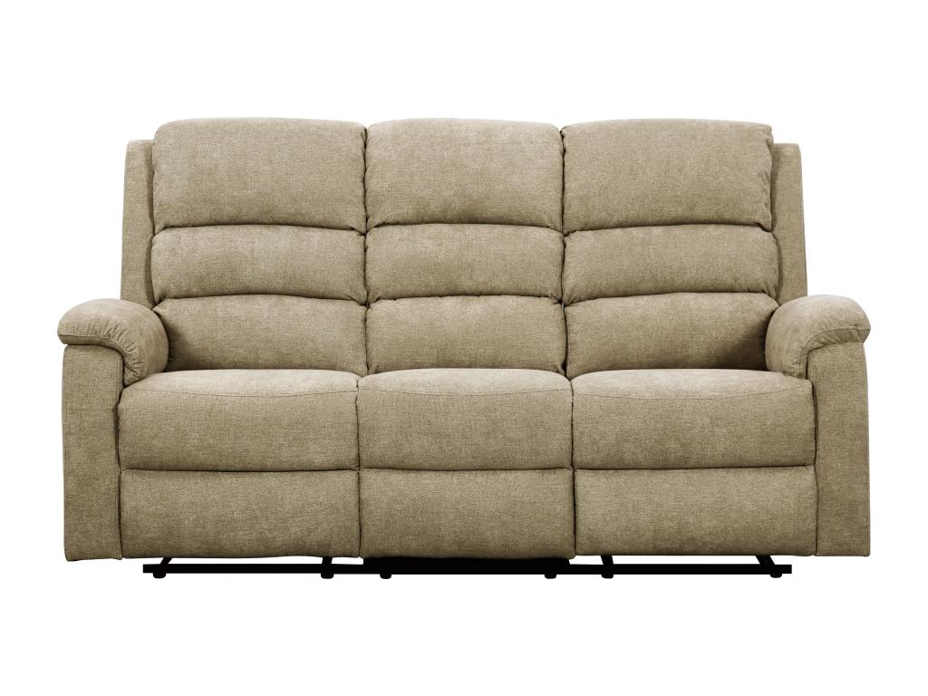 Canapé 2 Places Relax électrique NEVERS - Tissu Taupe - Avec Tablette & Ports USB - 171x95x103 Cm - 5