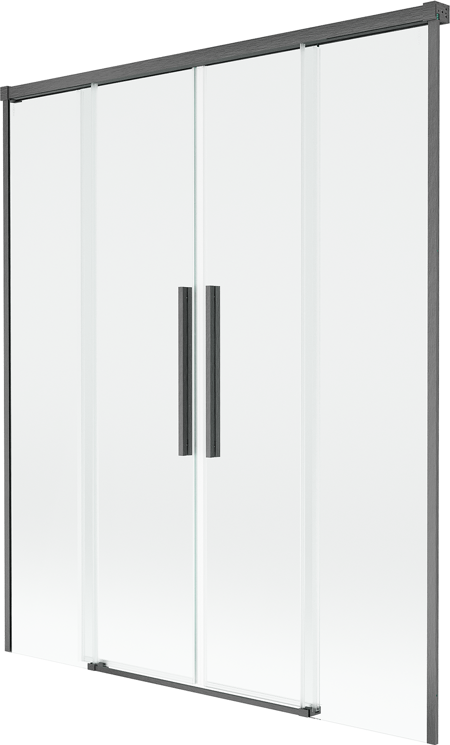 Mexen Rox parawan nawannowy 2-skrzydłowy rozsuwany 160 x 150 cm, transparent, gun gray szczotkowany - 8C9-160-002-66-00