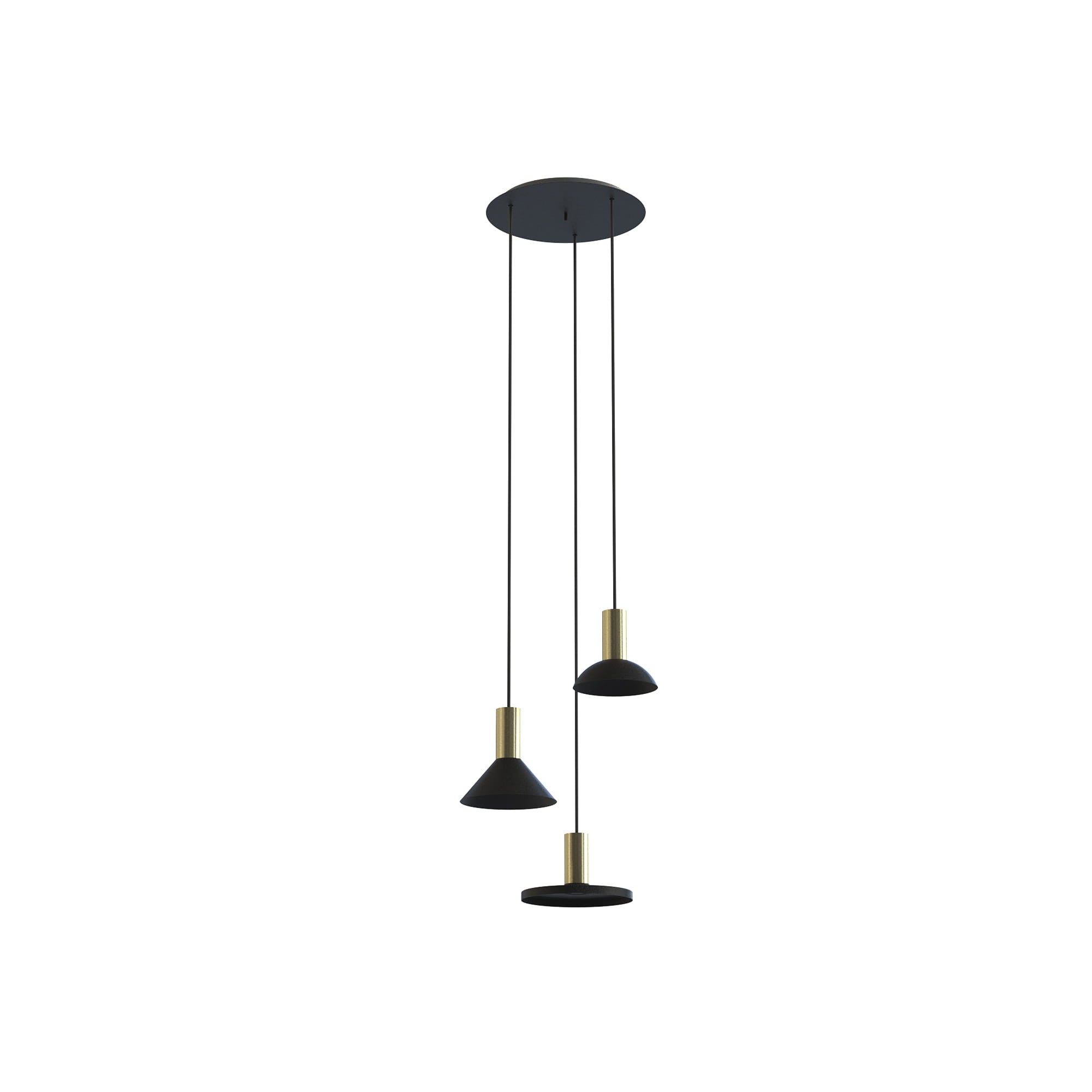 Lampa wisząca Hermanos mosiądz-biała 3xGU10x10W minimalistyczna wym: 130 x 40 x 40 cm mosiądz Nowodvorski Lighting