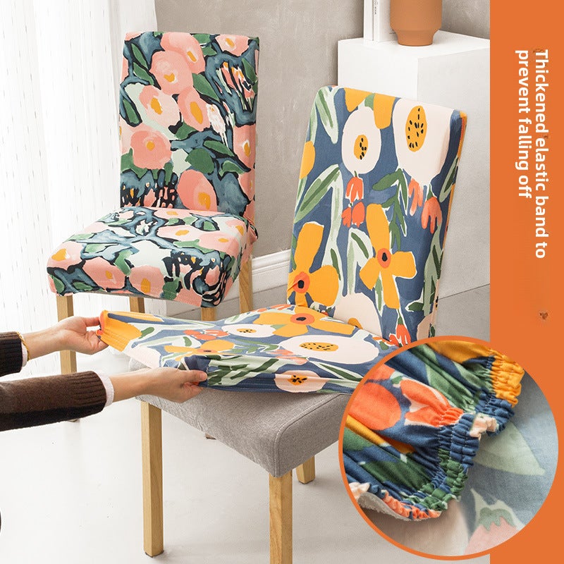 Housse chaise imprimée universelle élastique 4 saisons, dossier intégré – Sunseeker Yan, épaissi. - 3
