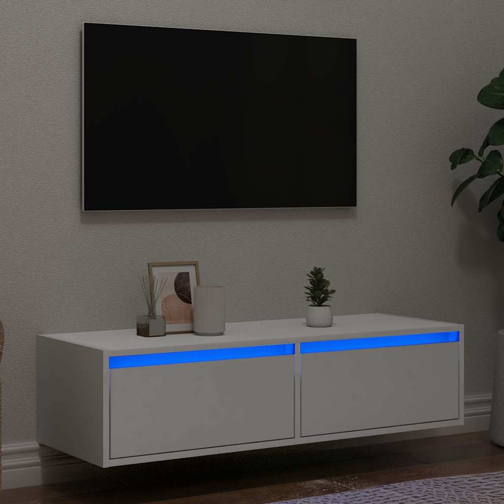 Muebles De Salon Mueble Para TV Con Luces LED - 300x35x40 Cm, Blanco  Moderno Mueble Tv Blanco, image size:1024x1024