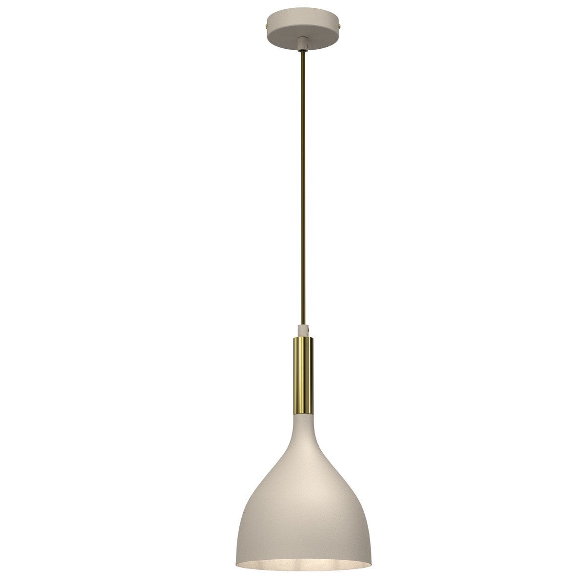 Lampa wisząca Noak beżowo-złoty połysk 1xE27x15W wym: 110 x 17 x 17 cm metal Luminex