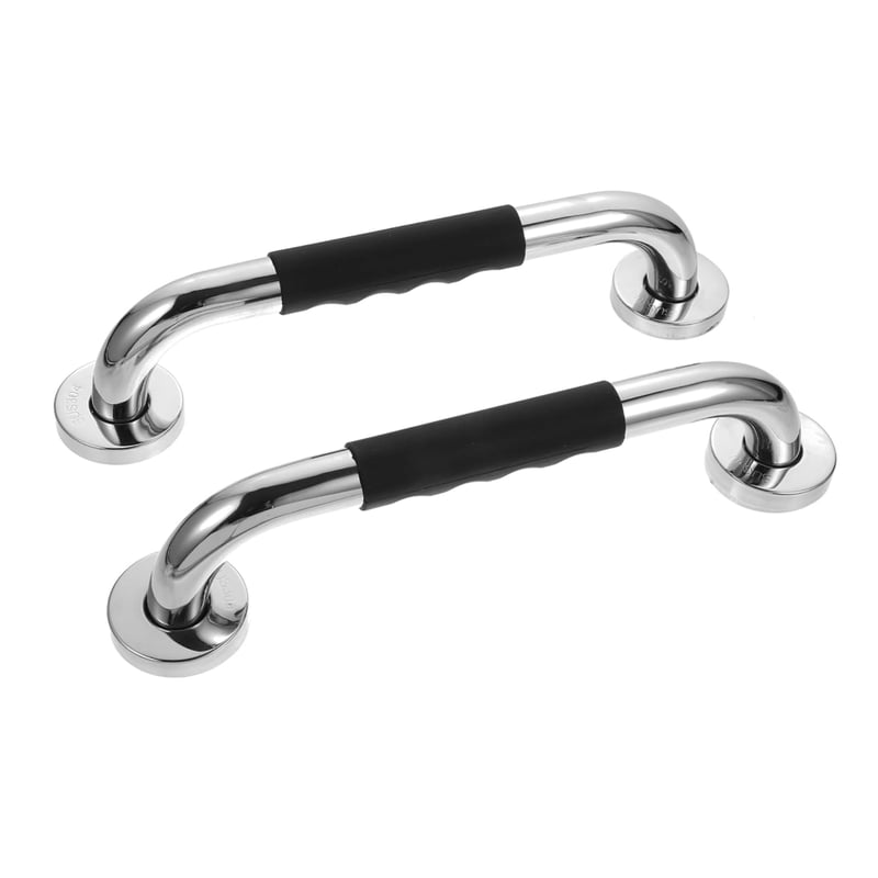 Uchwyt łazienkowy antypoślizgowy z czarnym silikonowym uchwytem (2 sztuki, 30 cm)