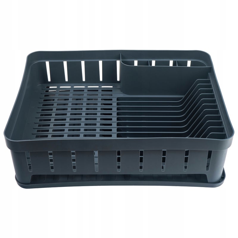 SUSZARKA DO NACZYŃ JEDNOPOZIOMOWA Z OCIEKACZEM SZTUĆCE CIEMNY POPIEL