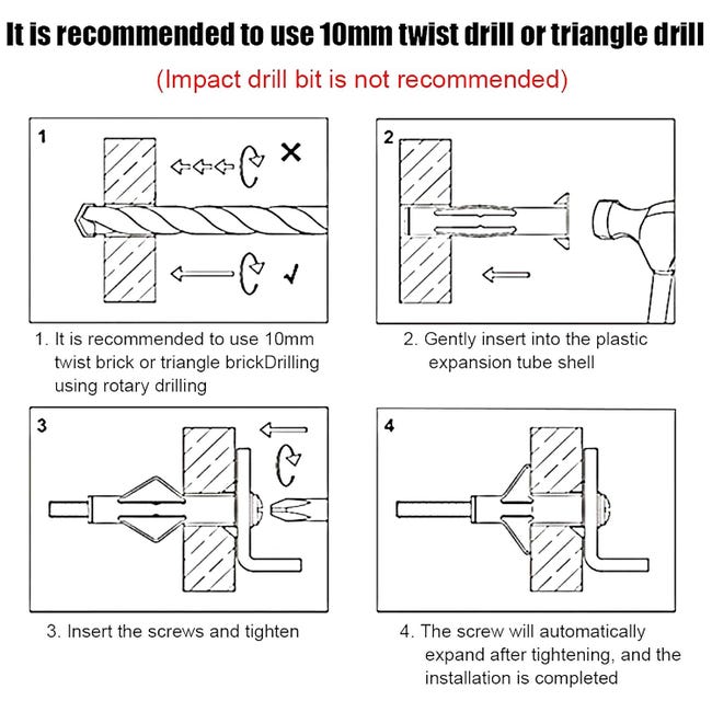 Set 50 Tasselli E Viti Per Cartongesso - Fissaggio Pareti Cave, Supporti TV, Armadi - Foto 7
