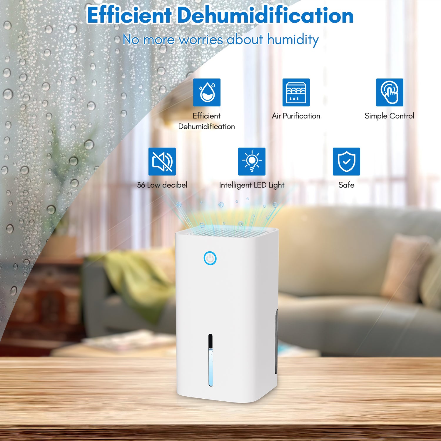 Déshumidificateur 850ML Déshumidificateur d'air Salon Humidité Déshumidificateur d'espace - 3