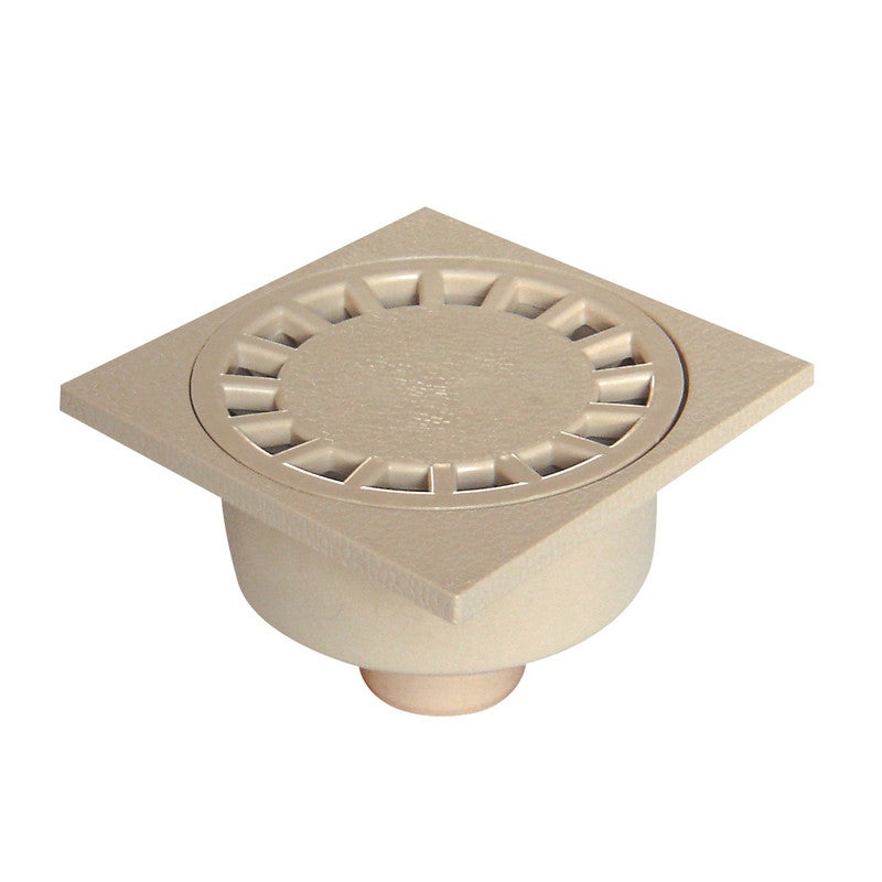 Siphon de cour PVC 250x250mm sortie extérieure Ø100 sable Leroy Merlin — free download