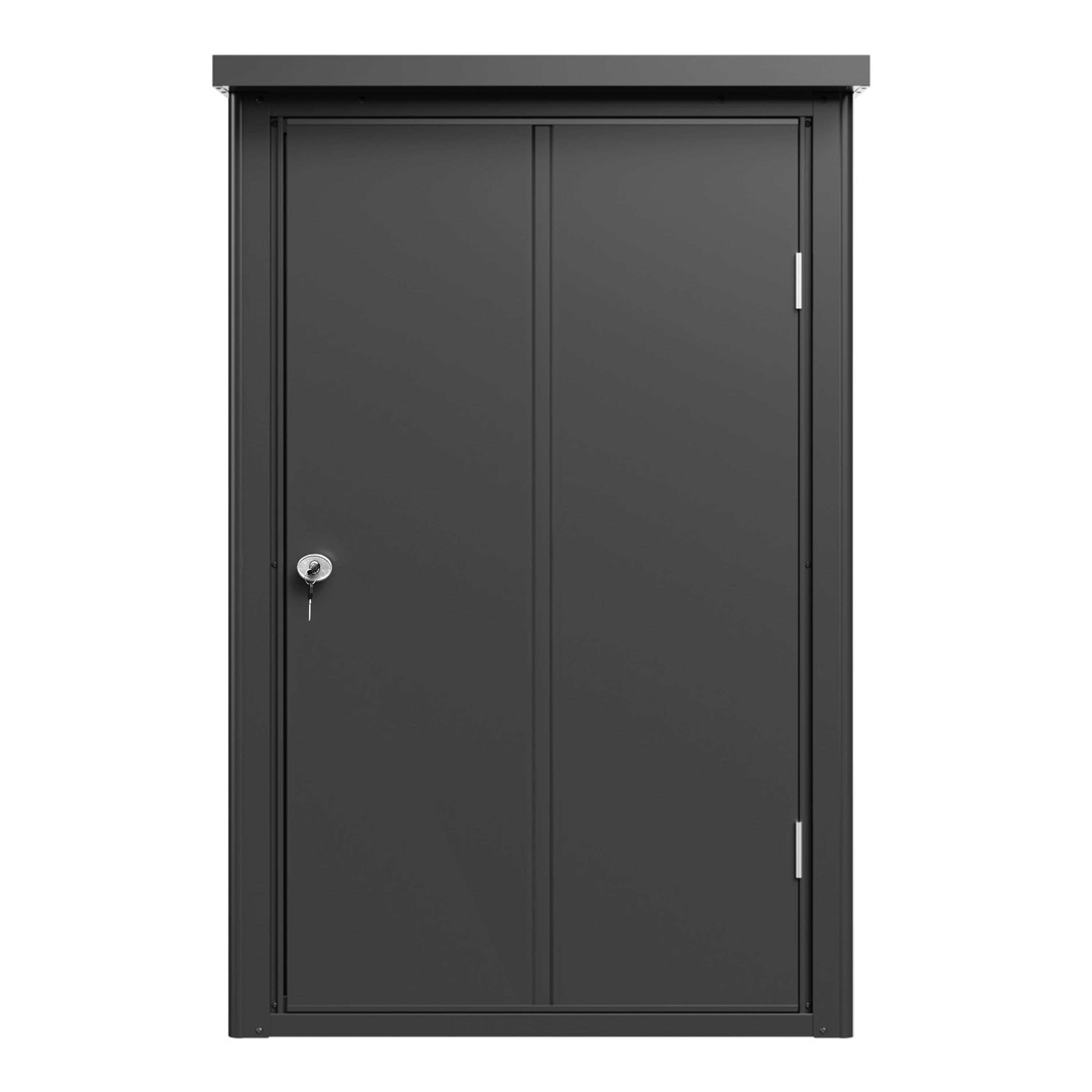 GFP Primeyard Armario exterior metálica 84x84x131 cm Caseta de jardín antracita incl. suelo - 4