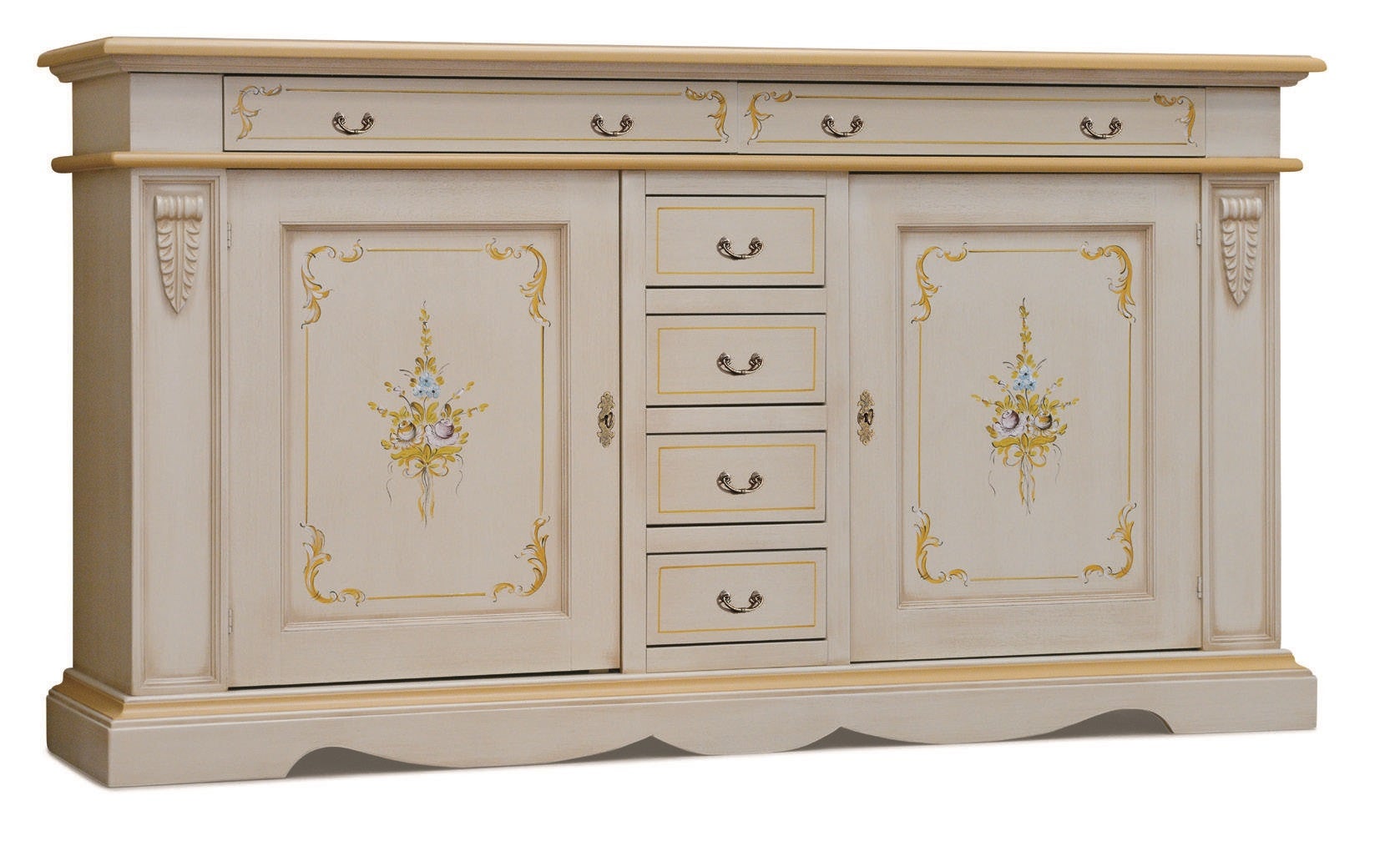 Credenza alta Zanne, 2 ante e vani a giorno rovere per forno microonde • Arredamento Rionova