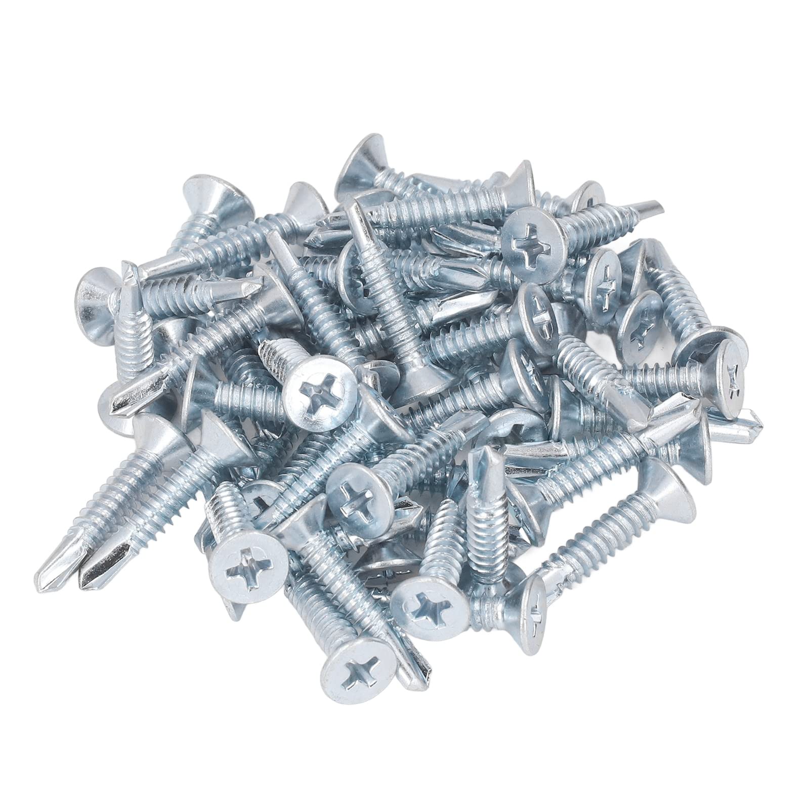 175 Viti Autoperforanti M4,2 Per Lamiera - Testa Croce, Acciaio Al Carbonio Zincato - Set Con Multiple Misure (13mm-50mm) - Foto 4