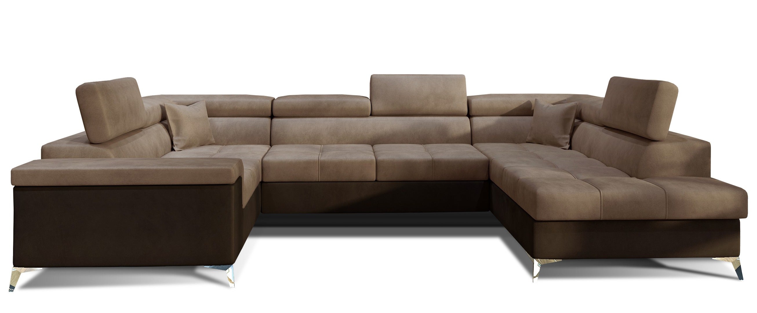 Canapé D'angle Convertible MOLIA - Marron, Couchage 200x140 Cm, Avec Rangement - 7