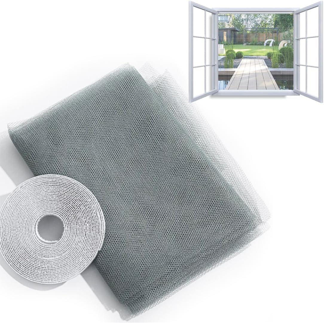 Moskitiera okienna, szara moskitiera okienna, dł. 130 x wys. 150 cm