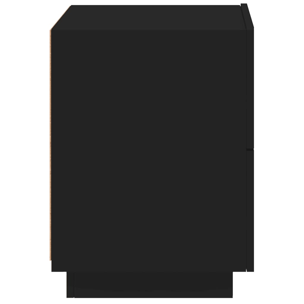 Table de chevet avec éclairage LED, bois composite noir - COMFORTXL - 8