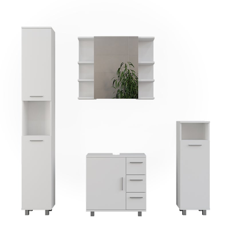 Vicco Zestaw mebli łazienkowych Ilias, Biały, 4 części