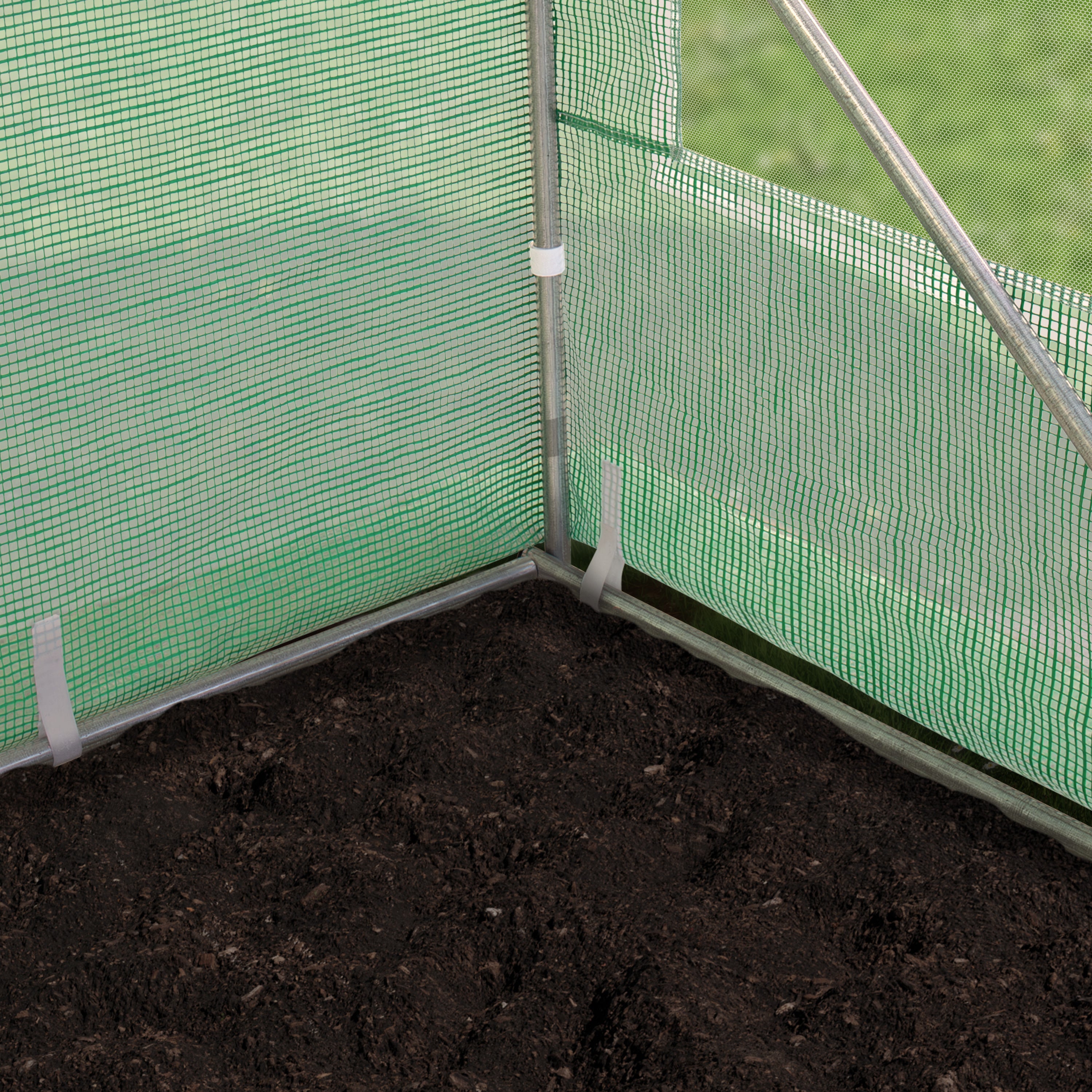 TOOLPORT Serre de Jardin Serre Tunnel Plastique Robuste 2x3m - Bâche PE 180g/m² vert transparent - 3