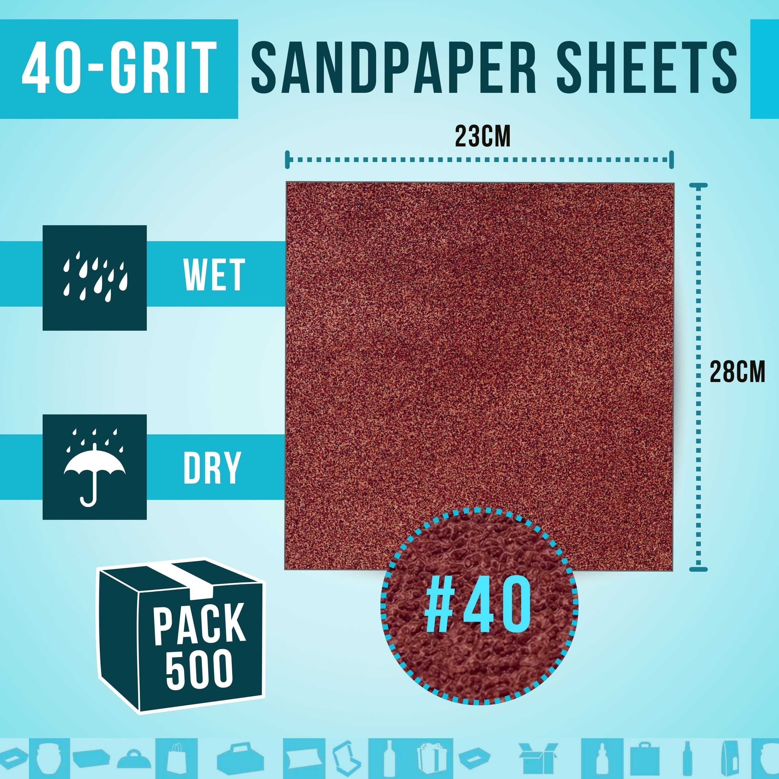 Leman PV.03 Lot De 4 Feuilles Abrasives Papier De Verre 230 X 280 Mm Grain 120 - Ponçage Manuel Bois Et Plâtre