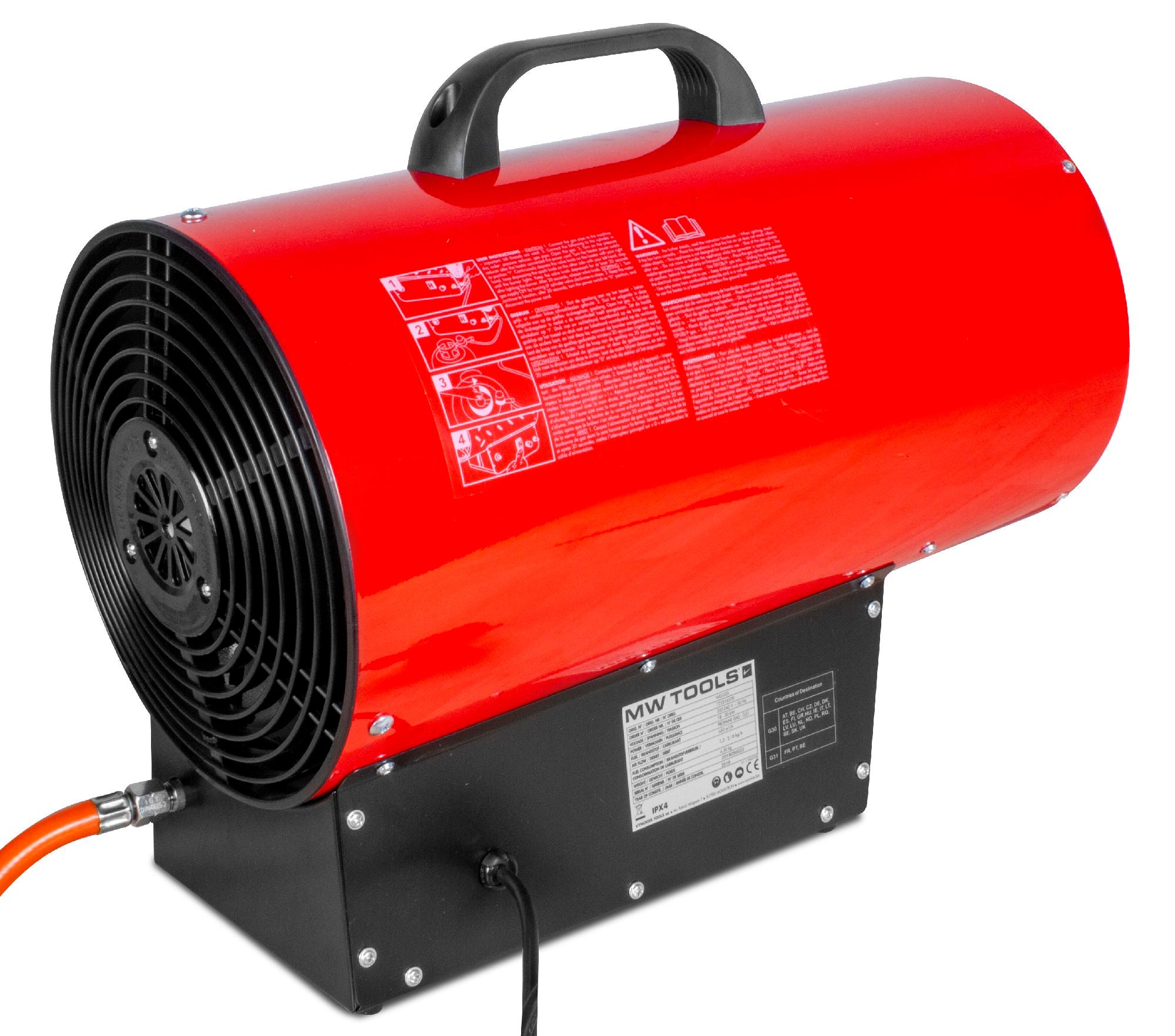 Canon à chaleur portable au gaz 18-30kW puissance variable conforme ERP MW Tools WG100 - 2