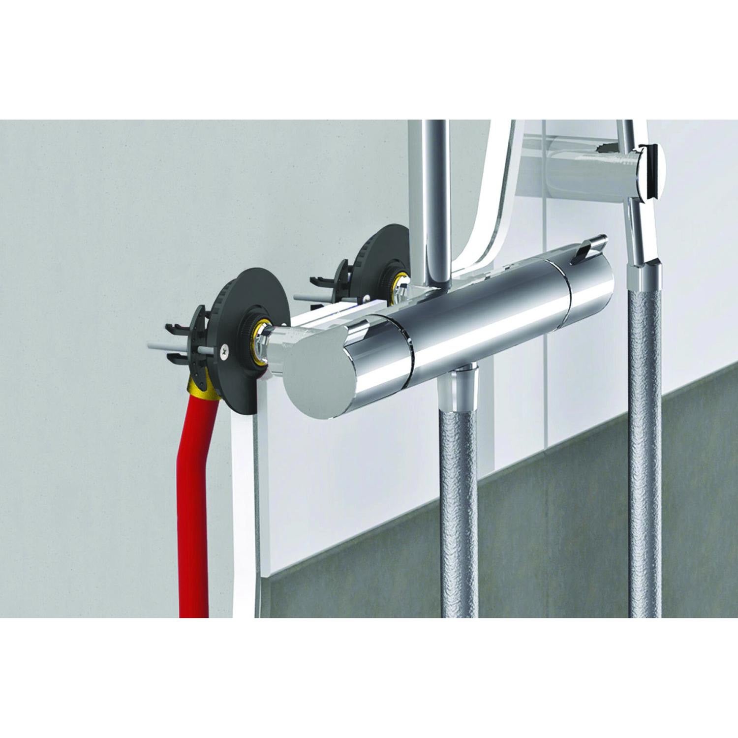 Kit complet fixation Robinetterie Bain Douche- PER Ø12 - Rac Glissement F15/21 - 3