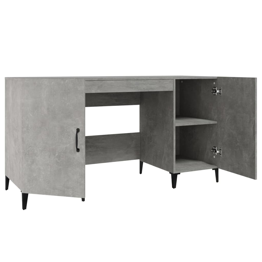 Maison Exclusive - Bureau Gris béton 140x50x75 cm Bois d'ingénierie - 7