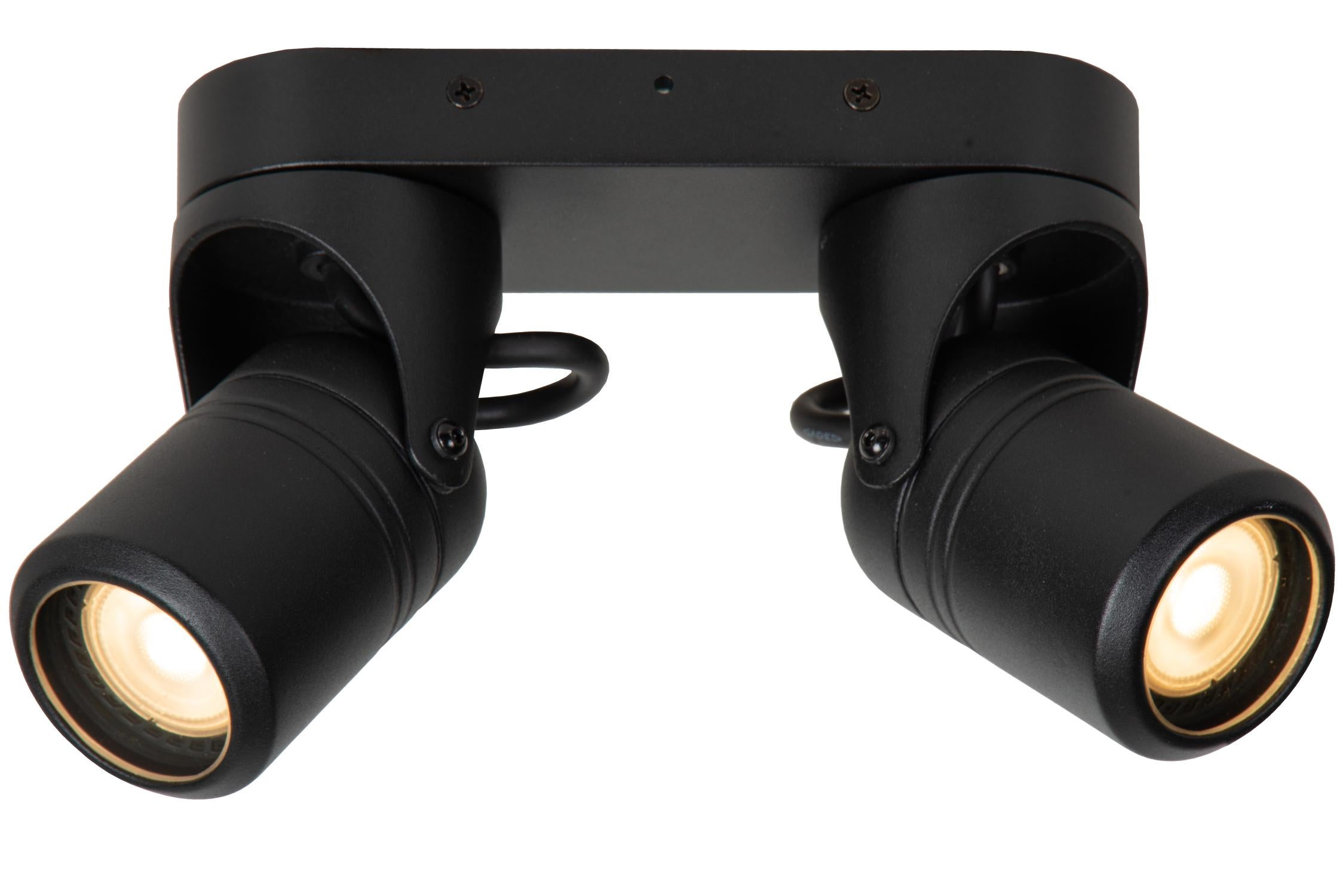 Lampa sufitowa zewnętrzna NIORT czarna 2xGU10x6W wym:15,9x20,5x11,2cm IP44 Lucide