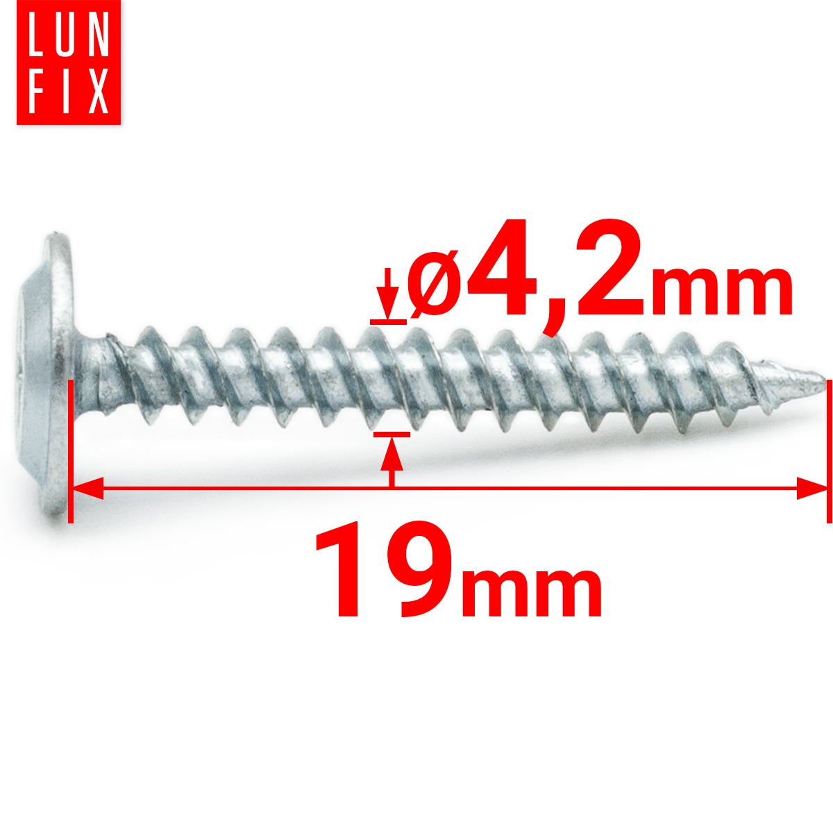 Wkręty do metalu z łbem podkładkowym 4,2x19mm 100szt. - 2