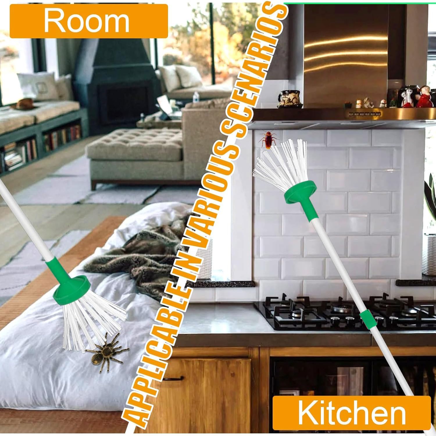 Attrape-araignées portatif, attrape-araignées à long manche, adapté pour une capture en toute sécurité, vert - 6