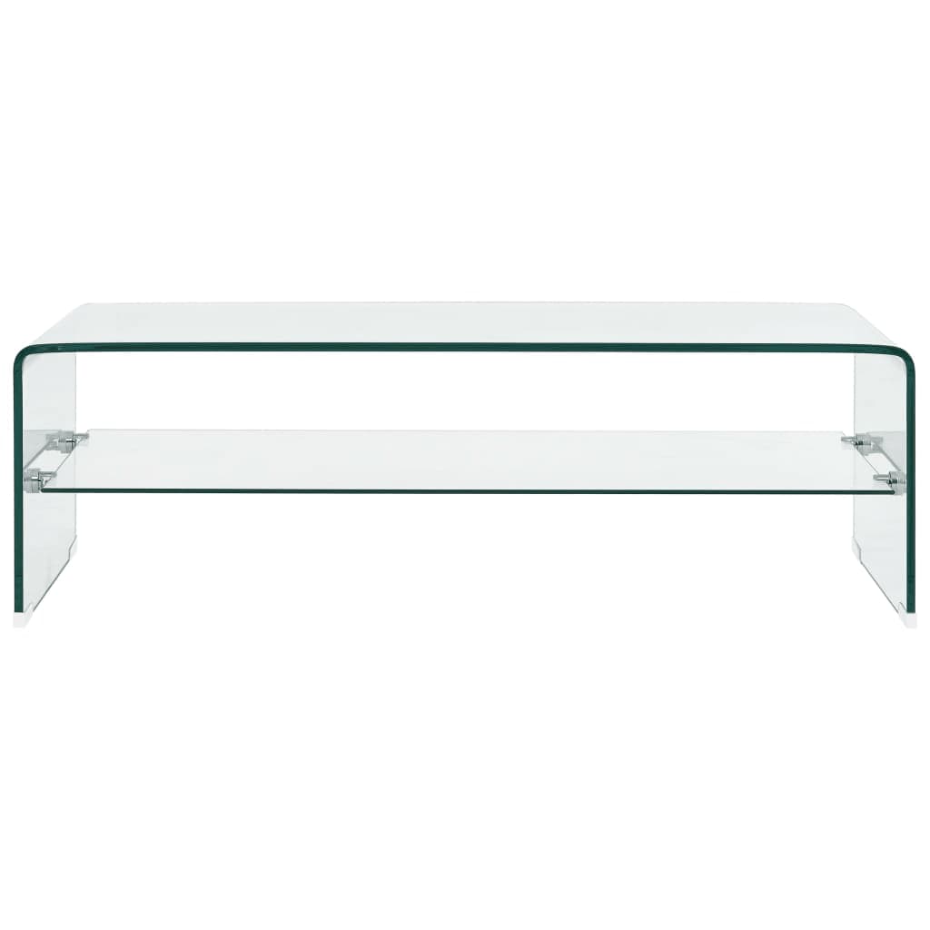 Table basse Clair 98x45x31 cm Verre trempé vidaXL - 2