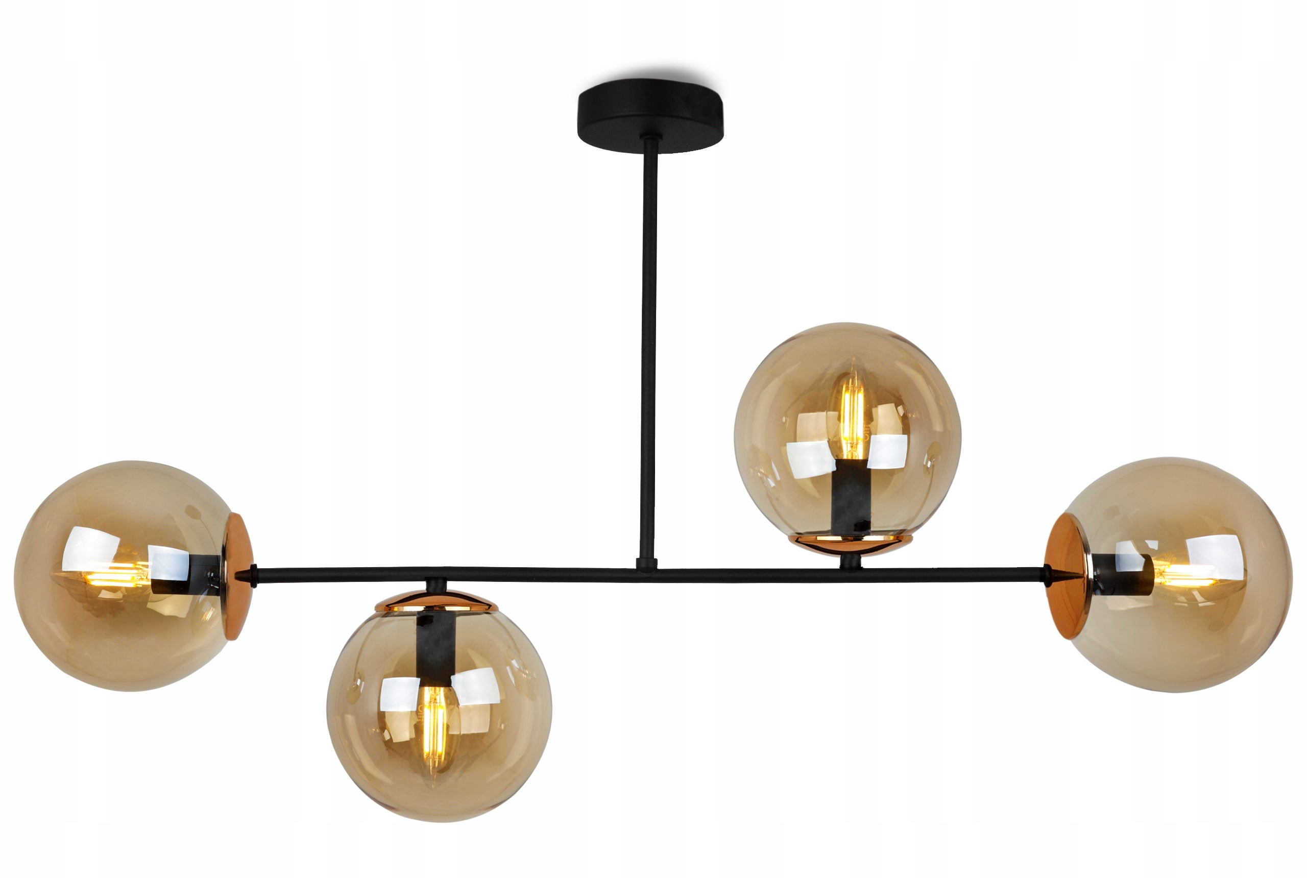 Lampa sufitowa wisząca Tuluza modern 4xE27 abażur kula miedziana Light Home LH