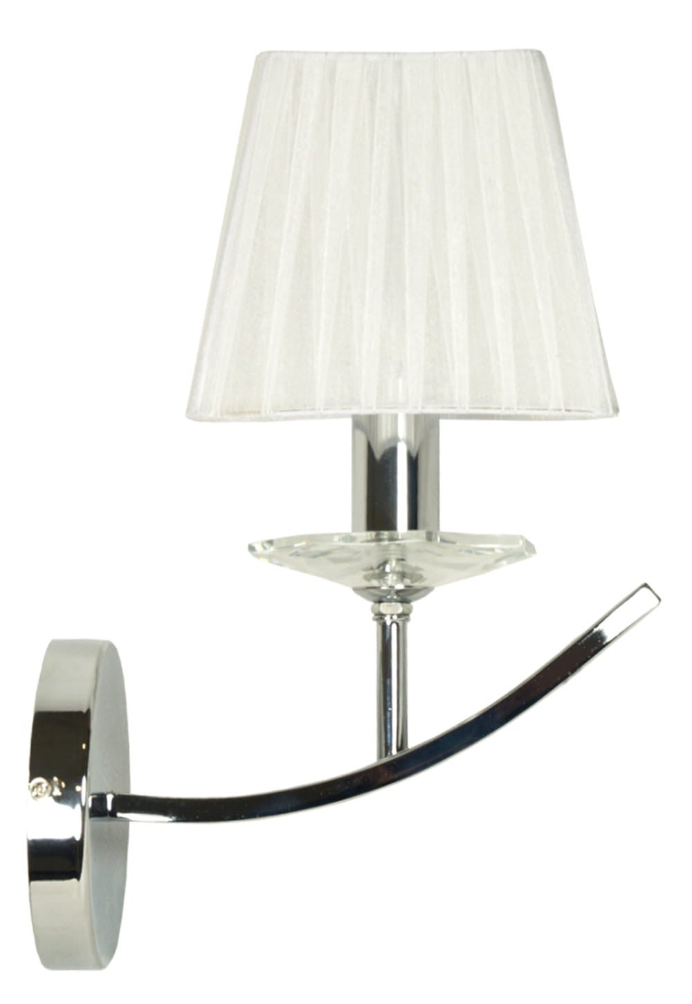 Kinkiet ścienny Valencia chromowany biały 1xE14x40W wym: 36 x 15 x 22 cm tkanina IP20 Candellux