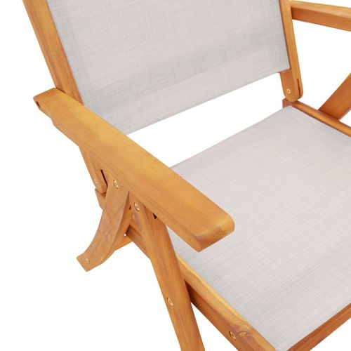 Chaise de jardin sans coussin en bois Gris - 6