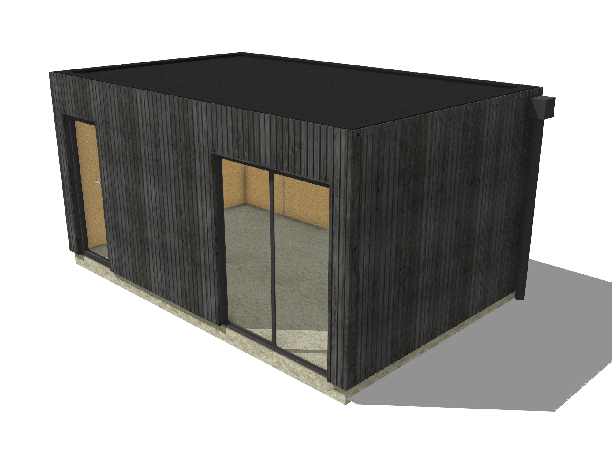 Studio de jardin projet locatif en bois 5,5 x 3,5 x 2,7 m / menuiseries alu k-line - 2