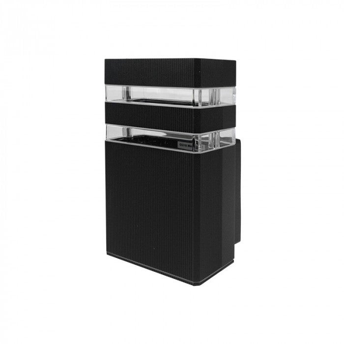 Kinkiet zewnętrzny Kinkiety czarno-przezroczysty 1xGU10x35W wym: 19,5x10,5x6,5 cm IP54 Ecolight