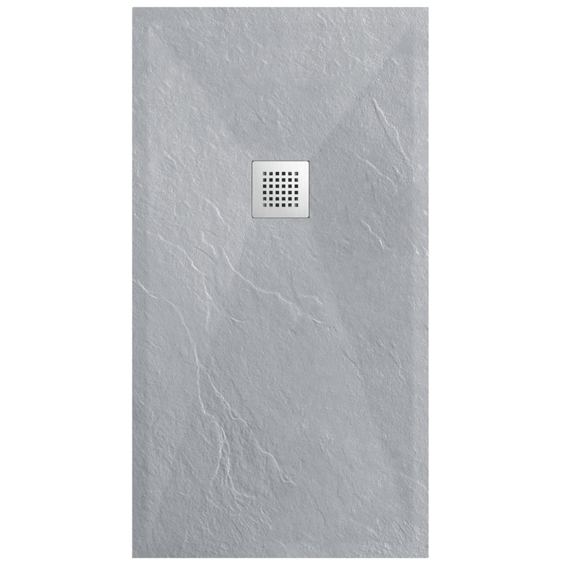 BALNEO Brodzik Prysznicowy płaski prostokątny 90x110x2,5cm jasnoszary - Brodzik kompozytowy antypoślizgowy antybakteryjny