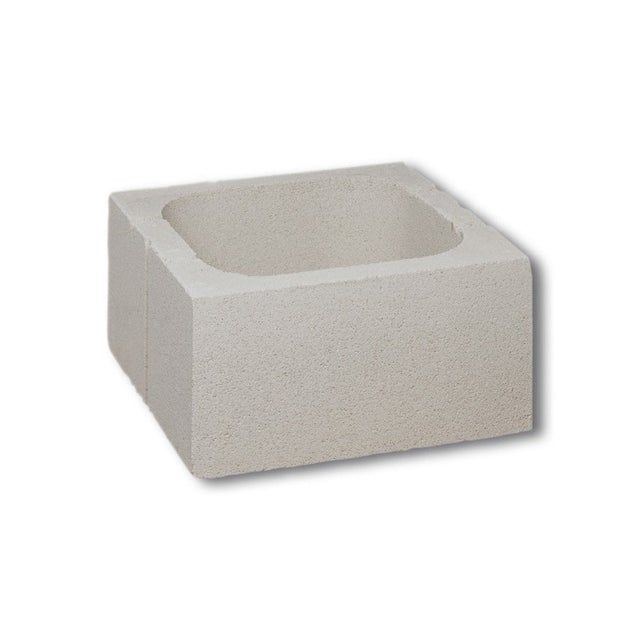 Pièce de pilier de bloc de béton lisse Gris / 39x39x19 cm / Palette 36 unités