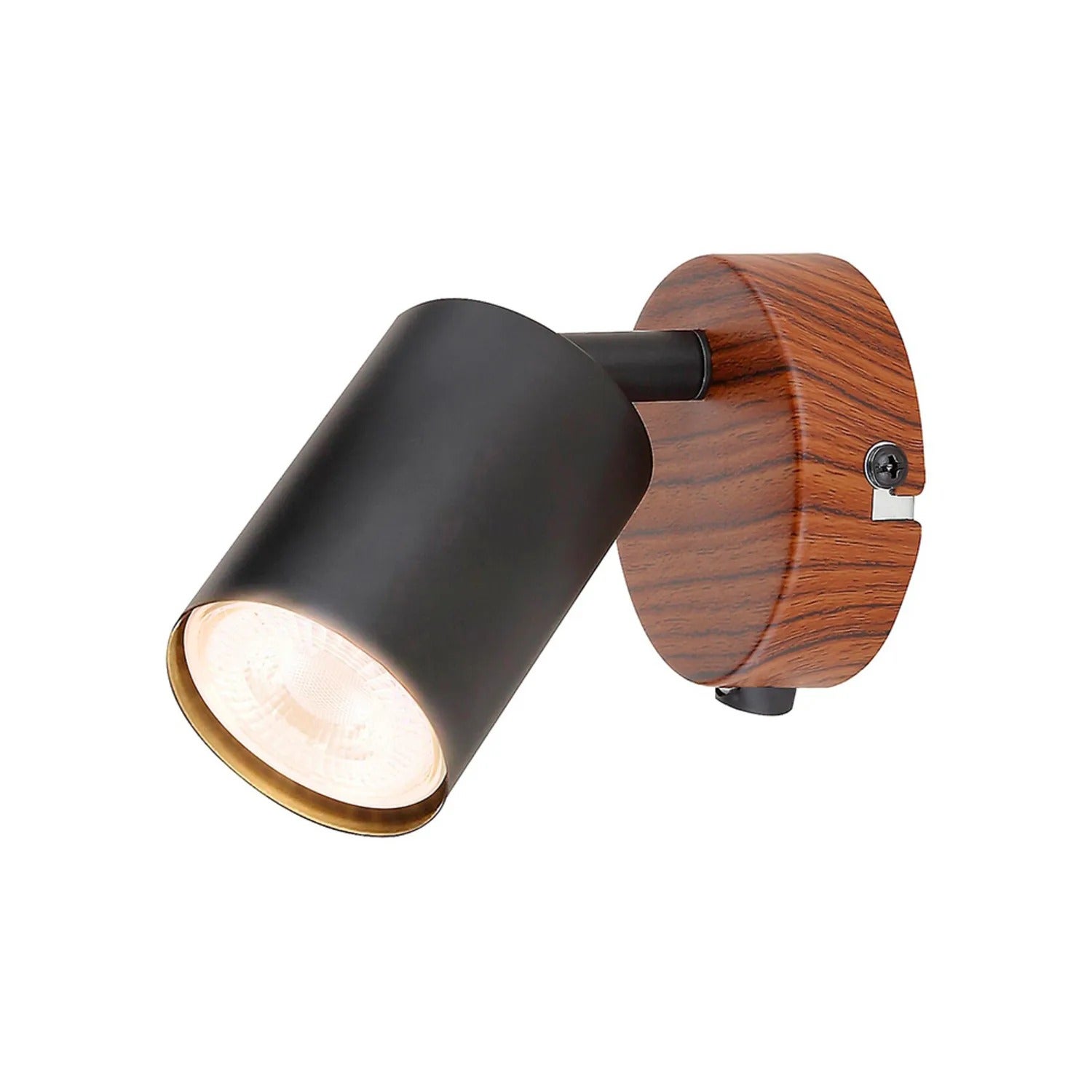 Kinkiet z włącznikiem Edmund dąb-czarny 1xGU10x25W metal wym:15,5x8x14,5cm IP20 Rabalux
