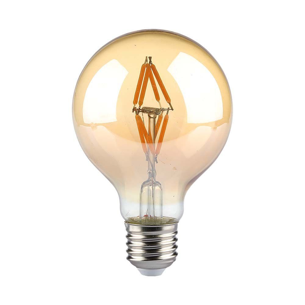Ampoule LED 4W Filament E27 G80 Couverture Ambré 2200K 400lm | Leroy Merlin
