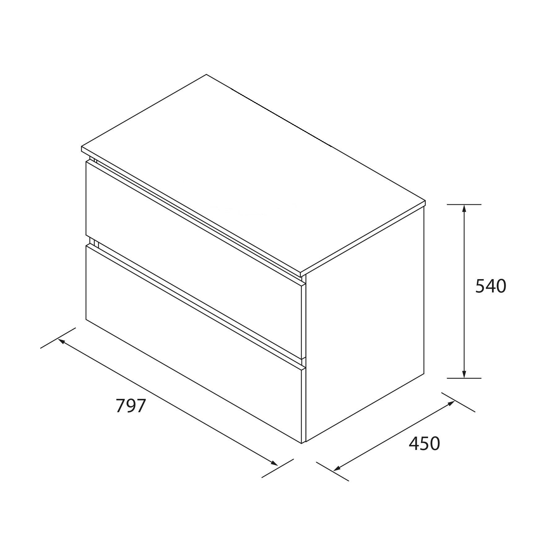 Meuble de salle de bain BEQUIA 80cm Noir mat | Avec plan toilette (vasque non incluse) - 5