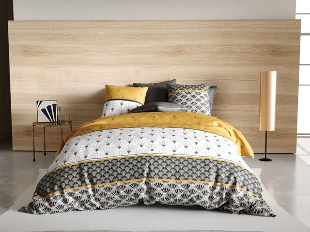 Parure housse de couette 3pcs 240x220cm 100%coton 57fils léo