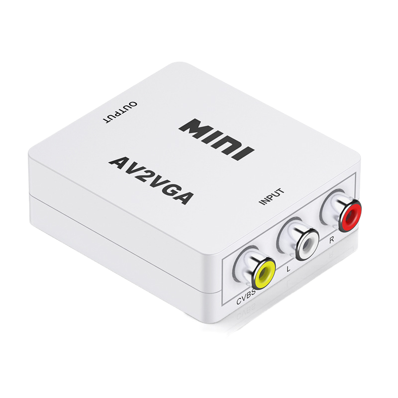 Yctze AV à Vga, Adaptateur Composite 480p Mini Composite AV à Vga TV