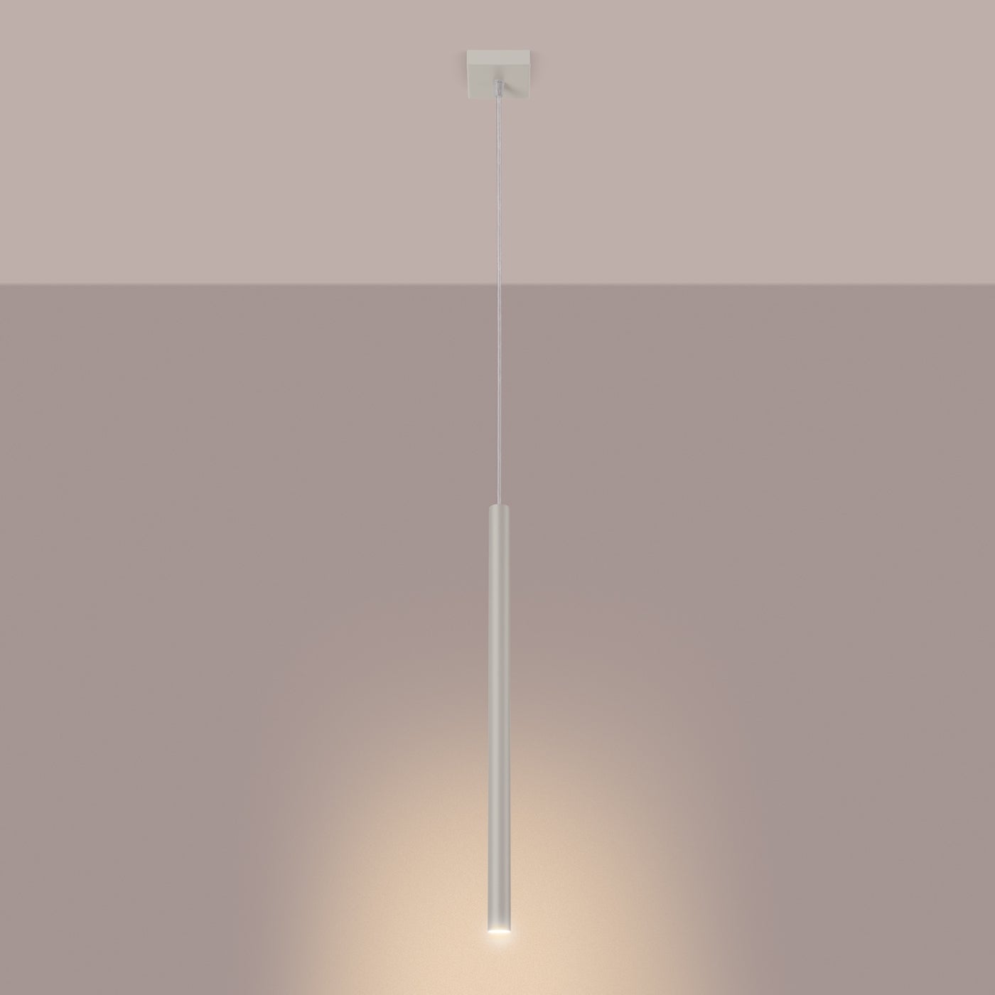 Lampa wisząca BRILL 1 beżowa LED 3000K - 8x8x114cm Sollux