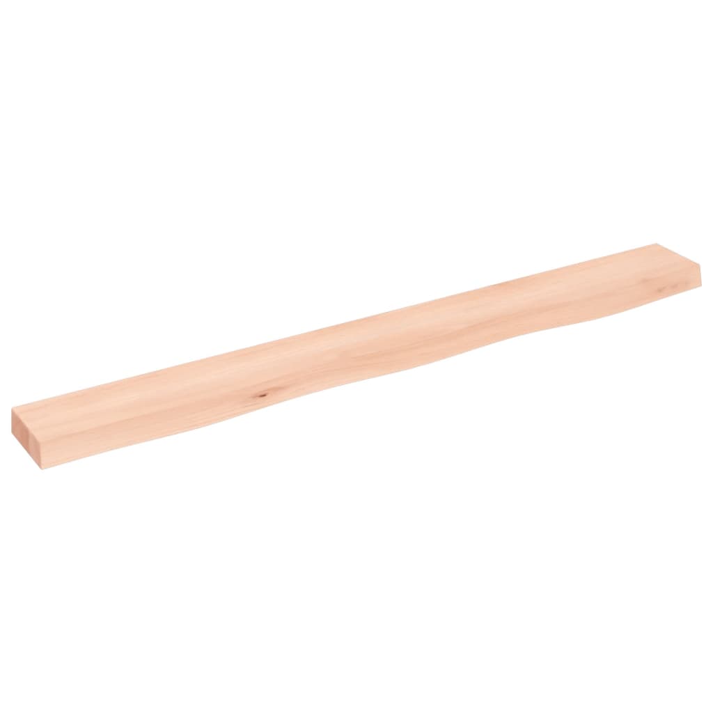 Półka ścienna z litego drewna dębowego nieobrobionego, 100x10x4 cm- COMFORTXL