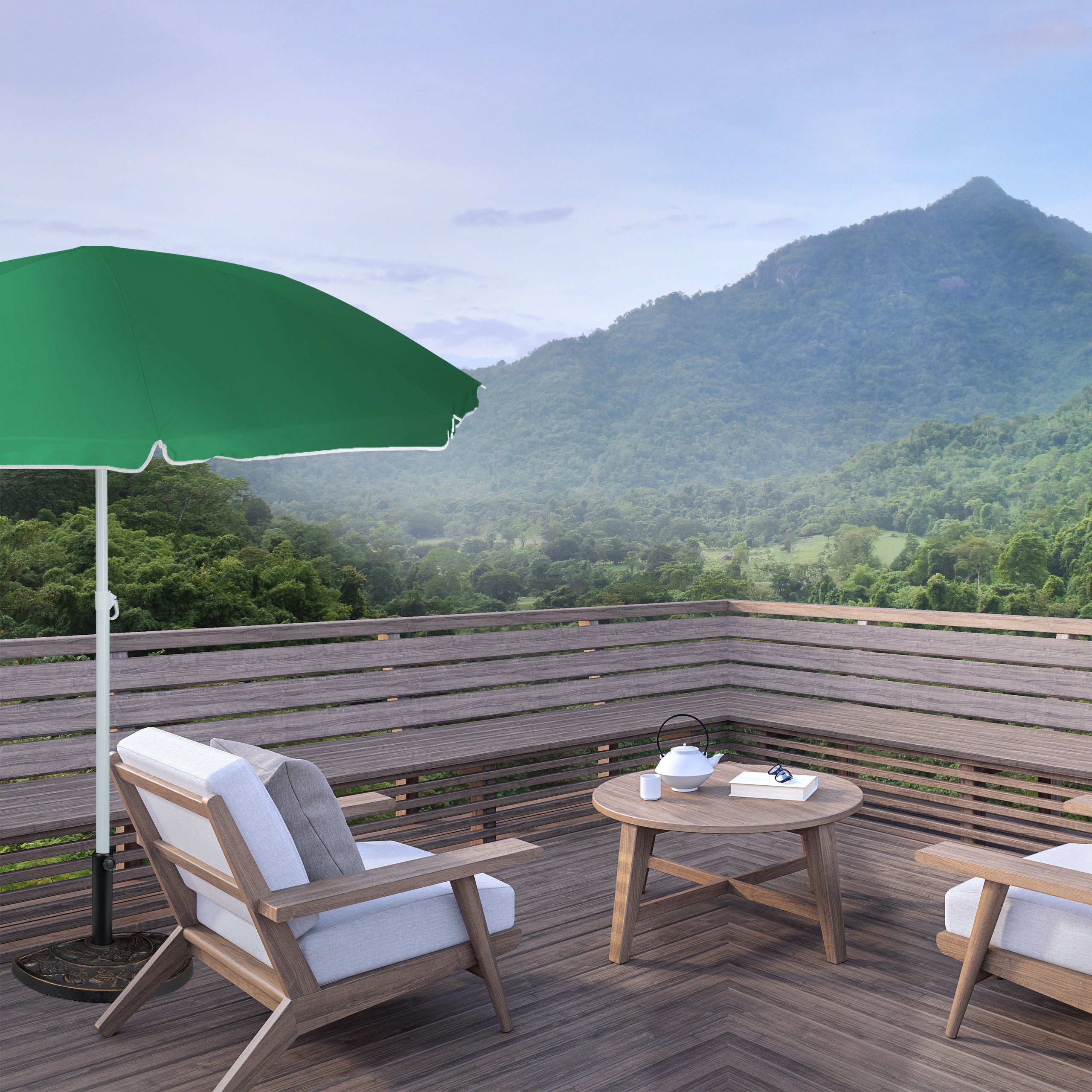 Pieds de parasol demi-rond, résistant aux intempéries, lourd, terrasse, barre 38mm, 50 x 32 cm, marron, Relaxdays - 5