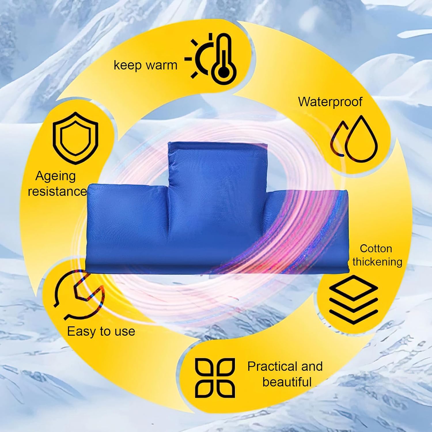 Housse d'Isolation à Compteur d'eau, 55x26.5cm Couvercle Isolé pour Compteur d'eau, Universel Protection Contre pour Vanne, Couvercle de Vanne Anti-Ge - 3