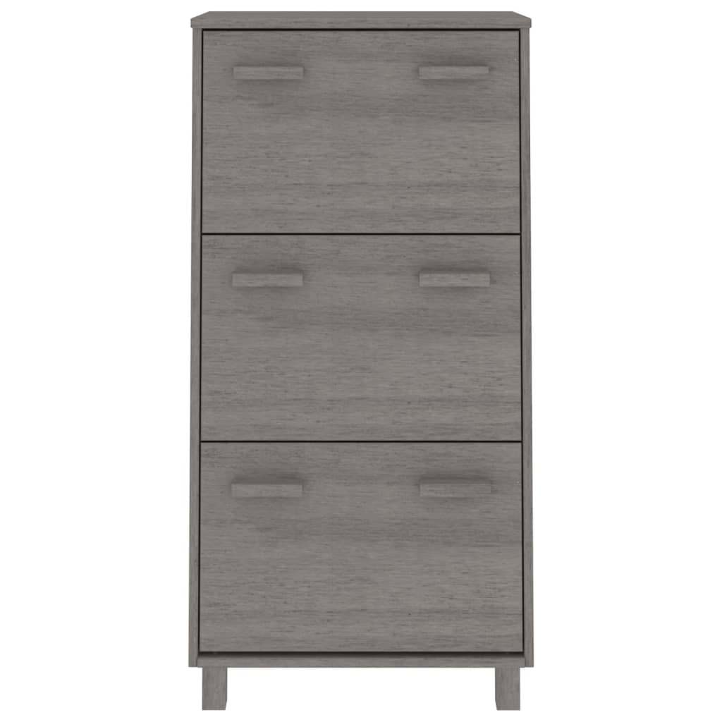 Armoire à chaussures HAMAR Gris clair 59,5x35x117 cm Pin massif - 3