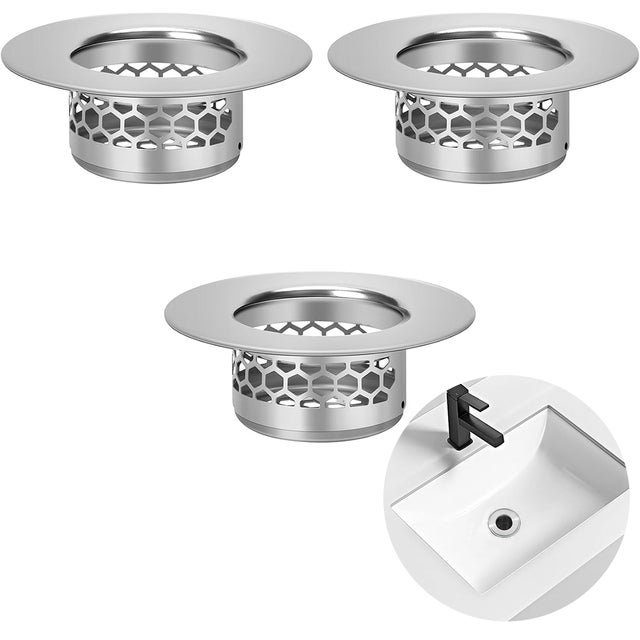 Lot de 3 crépines d'évier en Acier Inoxydable, crépine de vidange Universelle,adaptée aux canalisations, de lavabo et de Cuisine, diamètre 3.2 cm