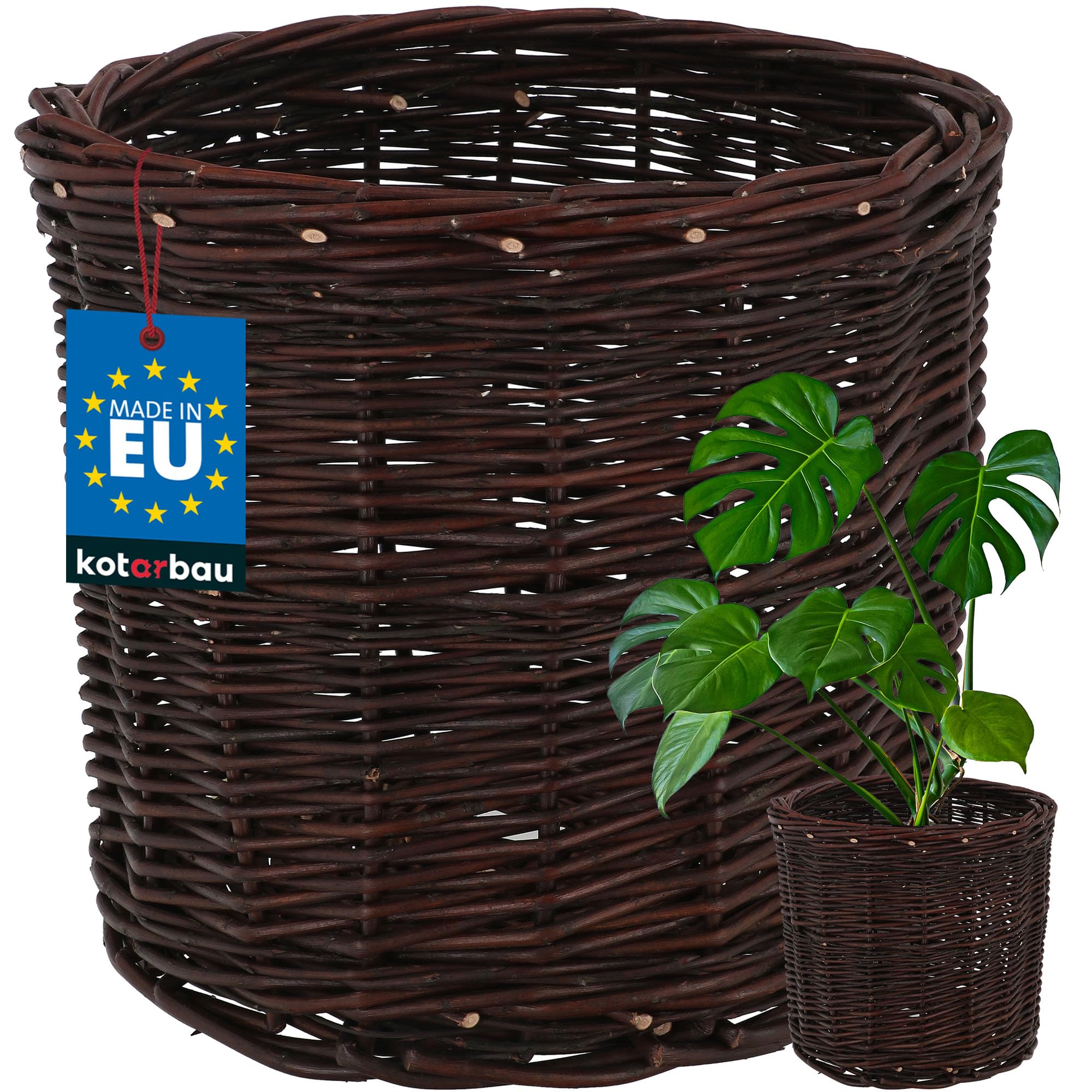 Osłonka wiklinowa naturalna doniczka pleciona fi33 koszyk na kwiaty rośliny - KOTARBAU