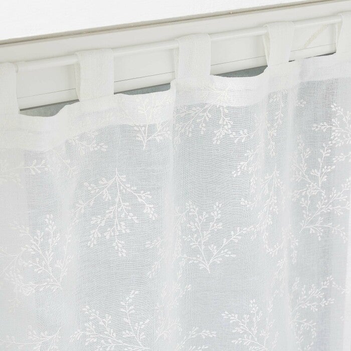 Coppia Tende Tulle Douceur D'Intérieur - 2x60x120 Cm, Bianco, Passanti Inclusi - Foto 2