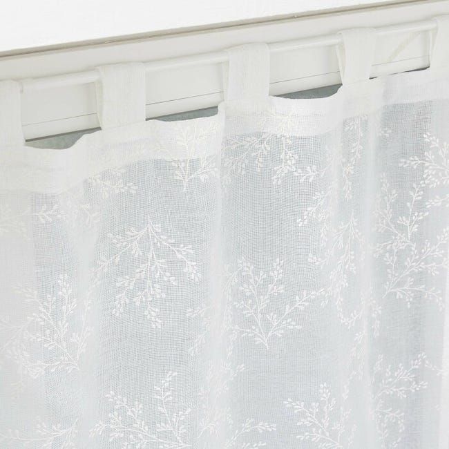 Coppia Tende Tulle Douceur D'Intérieur - 2x60x120 Cm, Bianco, Passanti Inclusi - Foto 2