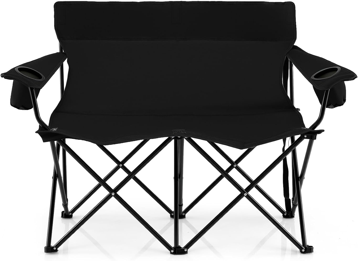 Krzesło kempingowe dla 2 osób, składane krzesło z uchwytami na napoje, podłokietnikami i torbą do przenoszenia, składana sofa kempingowa, piknik