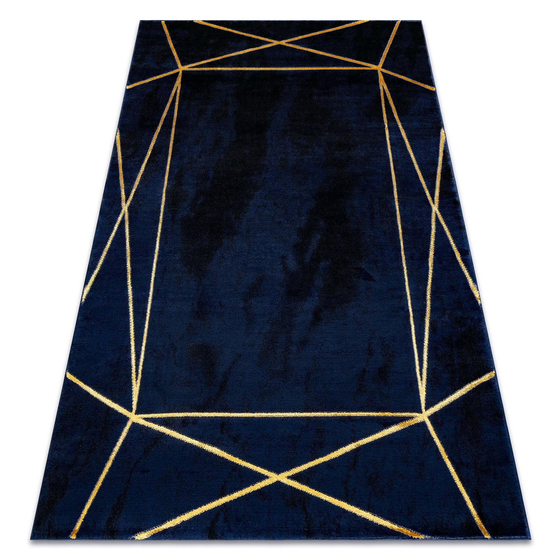 Dywan EMERALD ekskluzywny 1022 glamour, stylowy geometryczny granatowy / złoty 280x370 cm